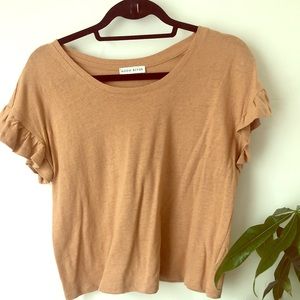 Moon River Short Sleeve Ruffle Top